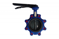 082X4708R RIDAN  Затвор дисковый с резьбовыми проушинами ЗДМ 13.16.250 PN16 DN250 с рукояткой, корпус GG25,диск чугун  RAL5002 082X4708R