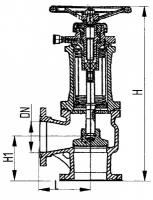 Клапан запорный 521-35.1756  фланцевый угловой сильфонный Ду 100 Ру 10